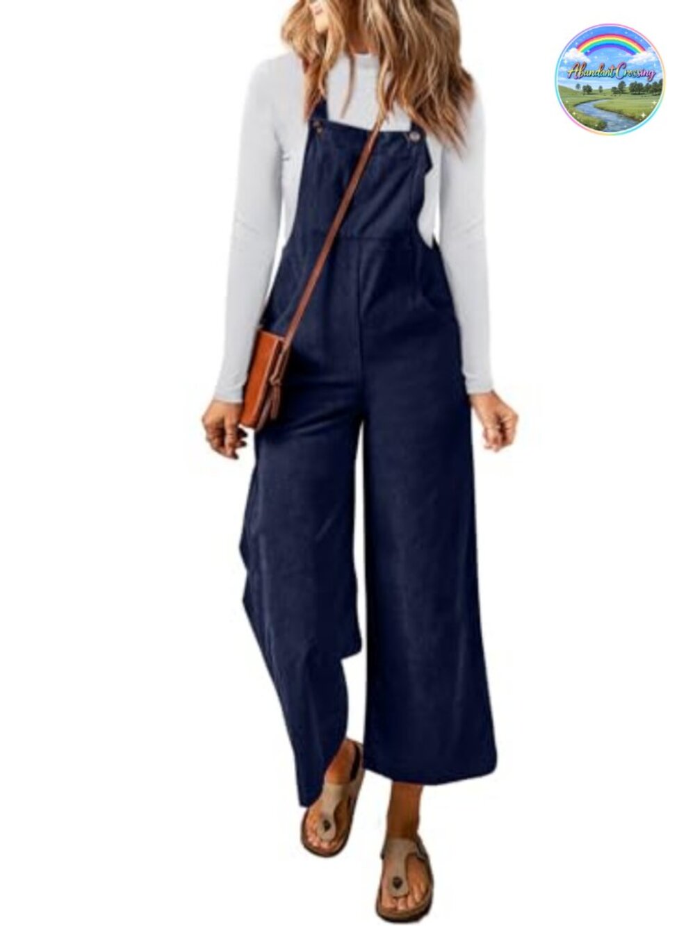 Corduroy Overalls Women Adjustable Strap Wide Leg Jumpsuit with Pockets